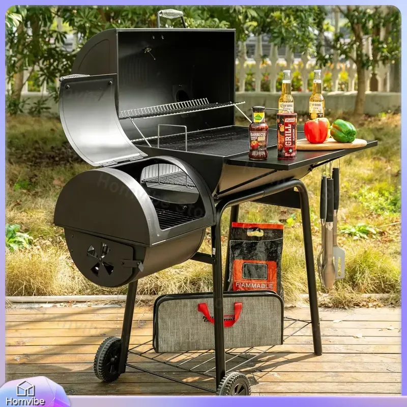 Camping Cooking Cover - Charcoal Grill Offset Smoker with Cover