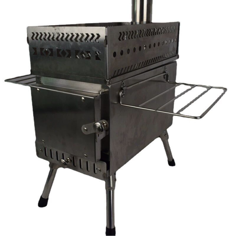 Camping Cooking Fire Pit - Stainless Steel Folding Wood Burning Stove