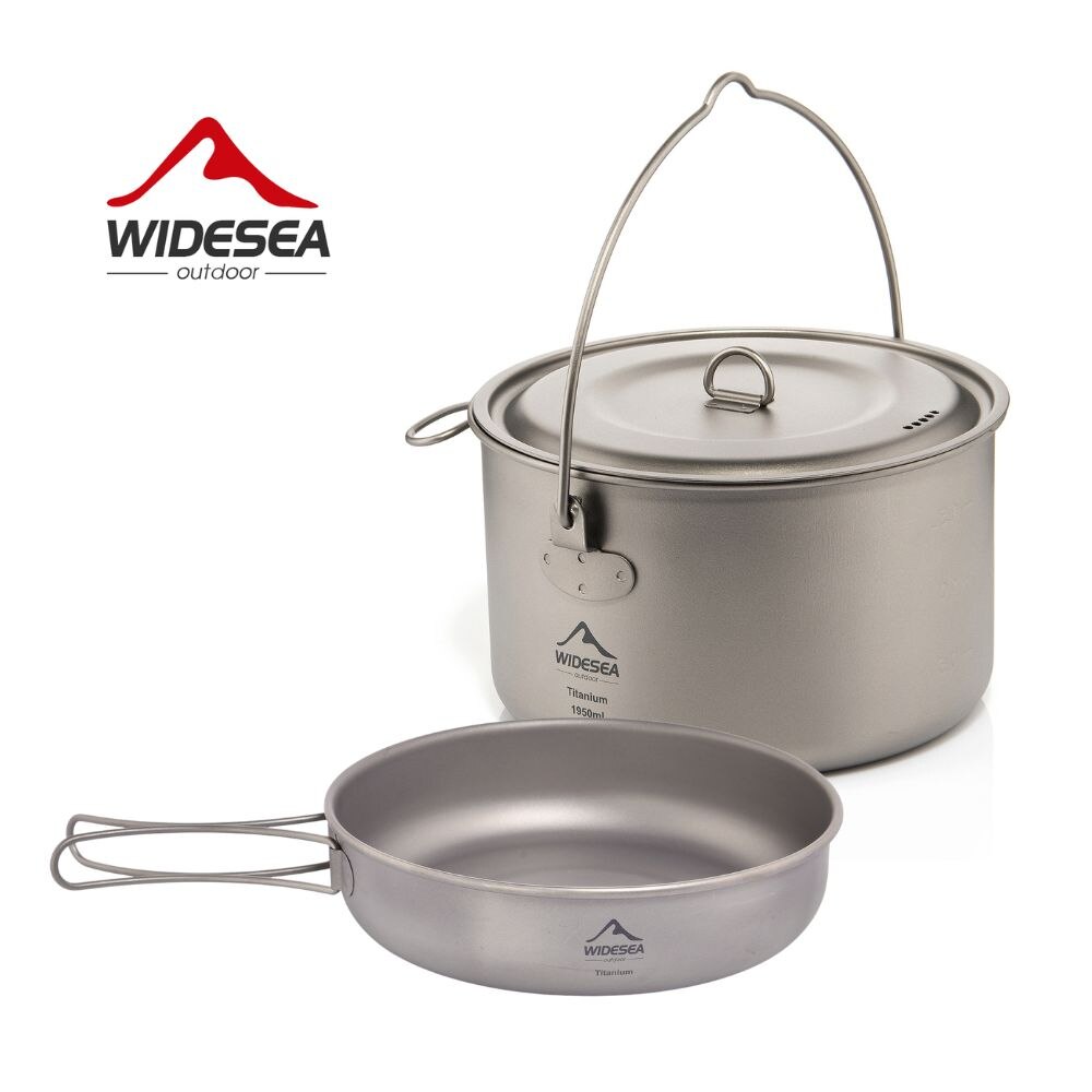 Camping Cooking Unit - Widesea Camping Tableware Titanium Cookware Set