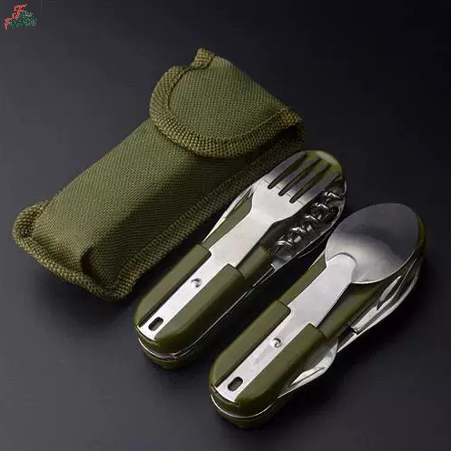 Camping Cooking Set Stainless Steel - Camping Gear 5-in-1 Stainless Steel Travel