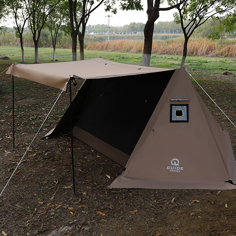 Camping Cooking Awning - Camping Outdoor Double Peaks Canopy Silver