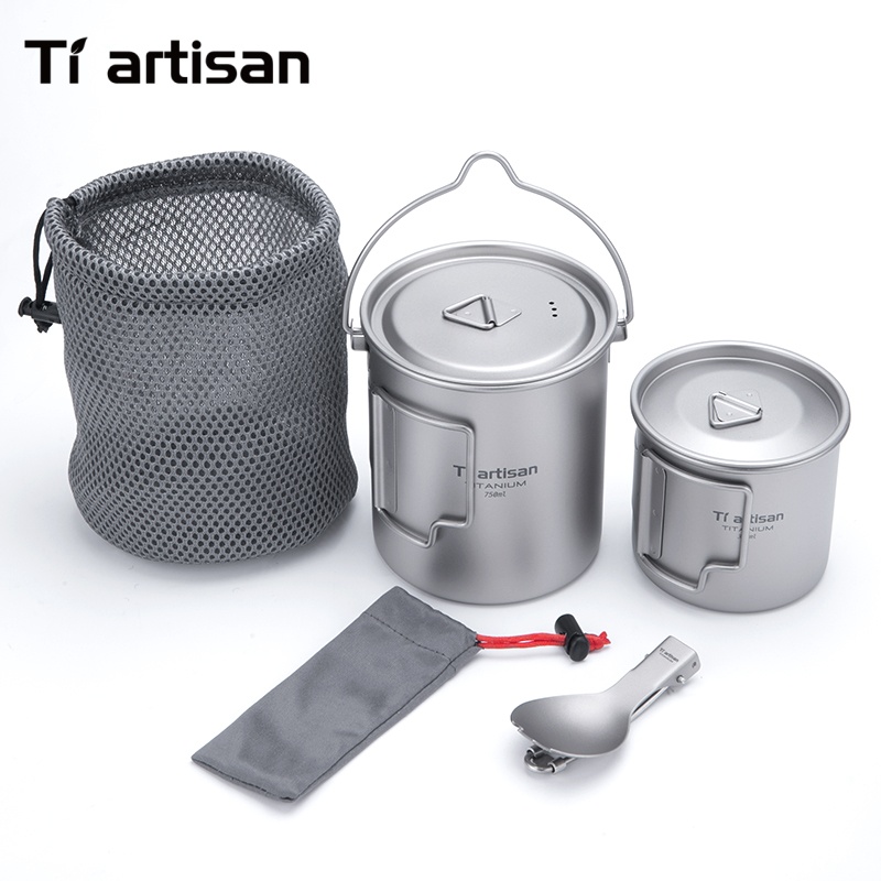 Camping Cooking Bundle - Tiartisan Pure Titanium Ultralight Cookware Set