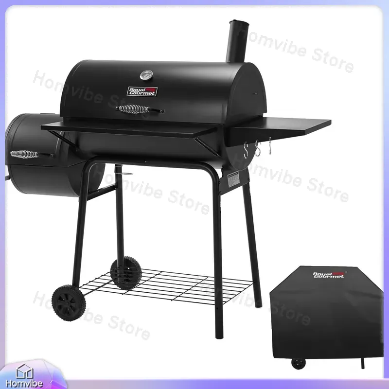 Charcoal Grill Offset Smoker w - Camping Cooking Cover 评论和价格