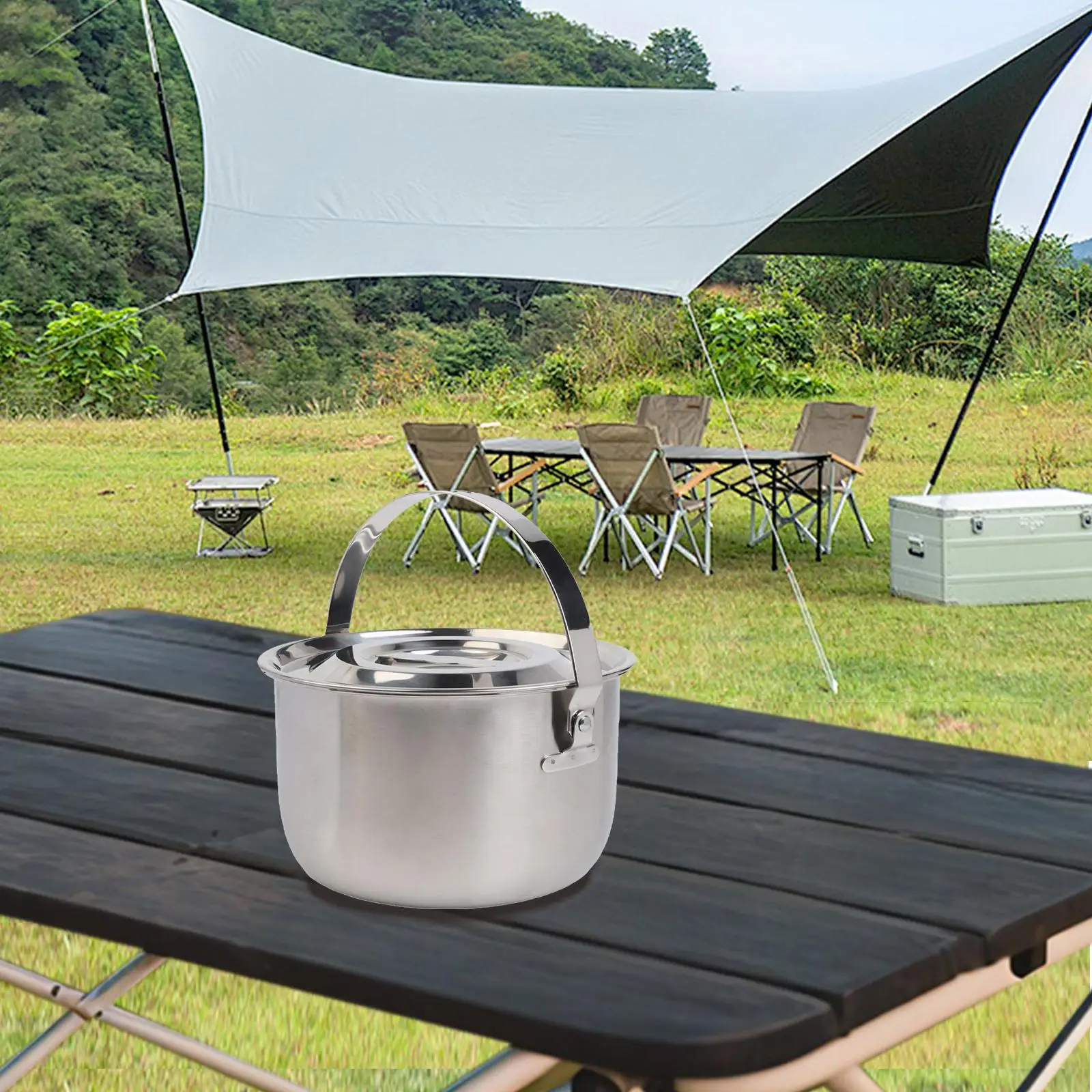 Camping Pot Made of Stainless  - Camping Cooking Meals 评论和价格