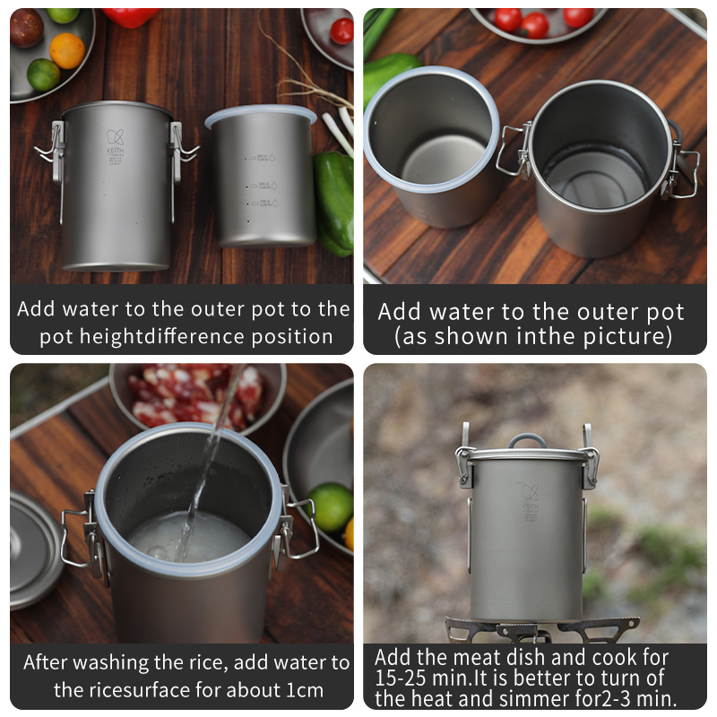 KEITH Pure Titanium Rice Cooke - Camping Cooking Bundle 评论和价格