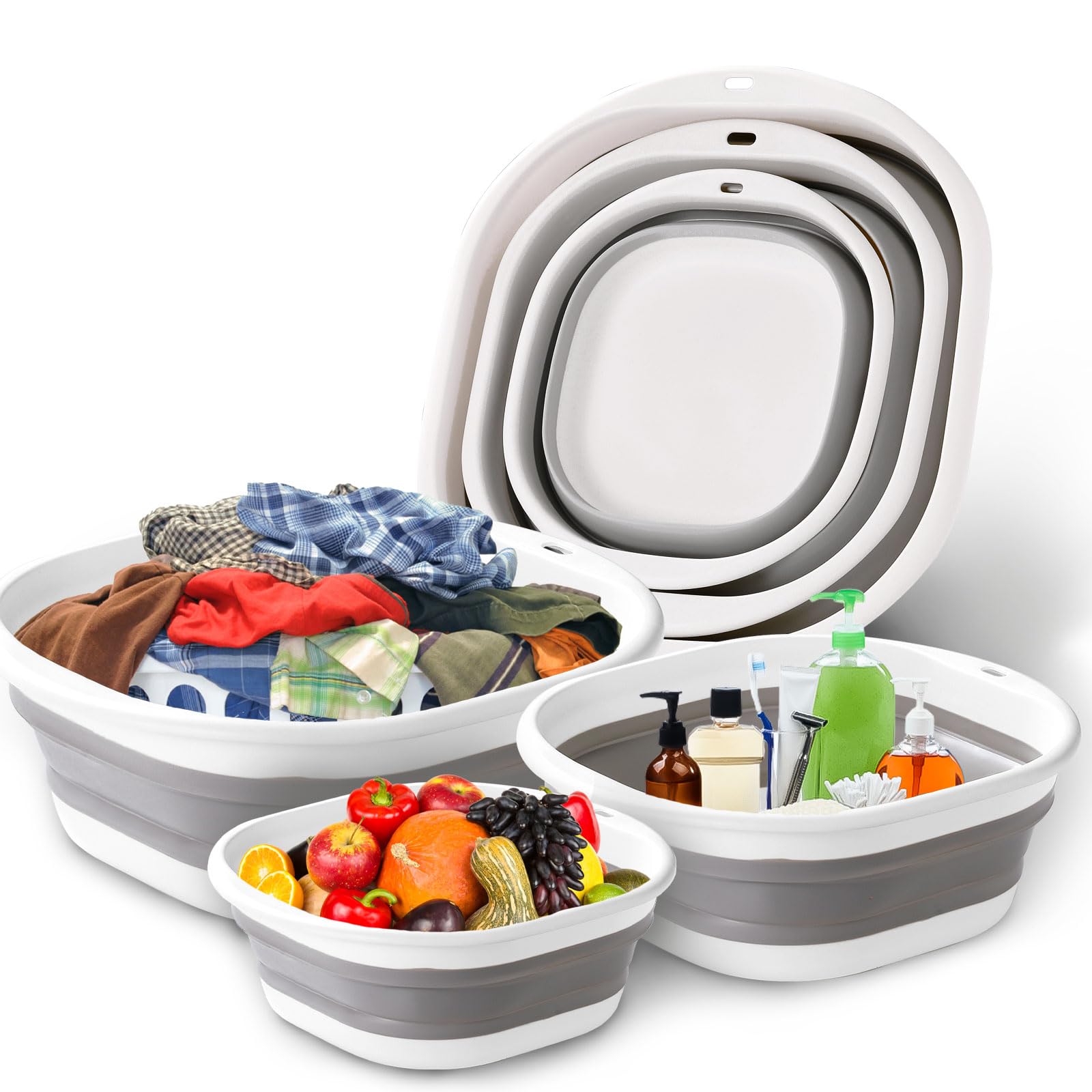 3 Pack Collapsible Tub Wash Ba - Camping Cooking Meals 评论和价格