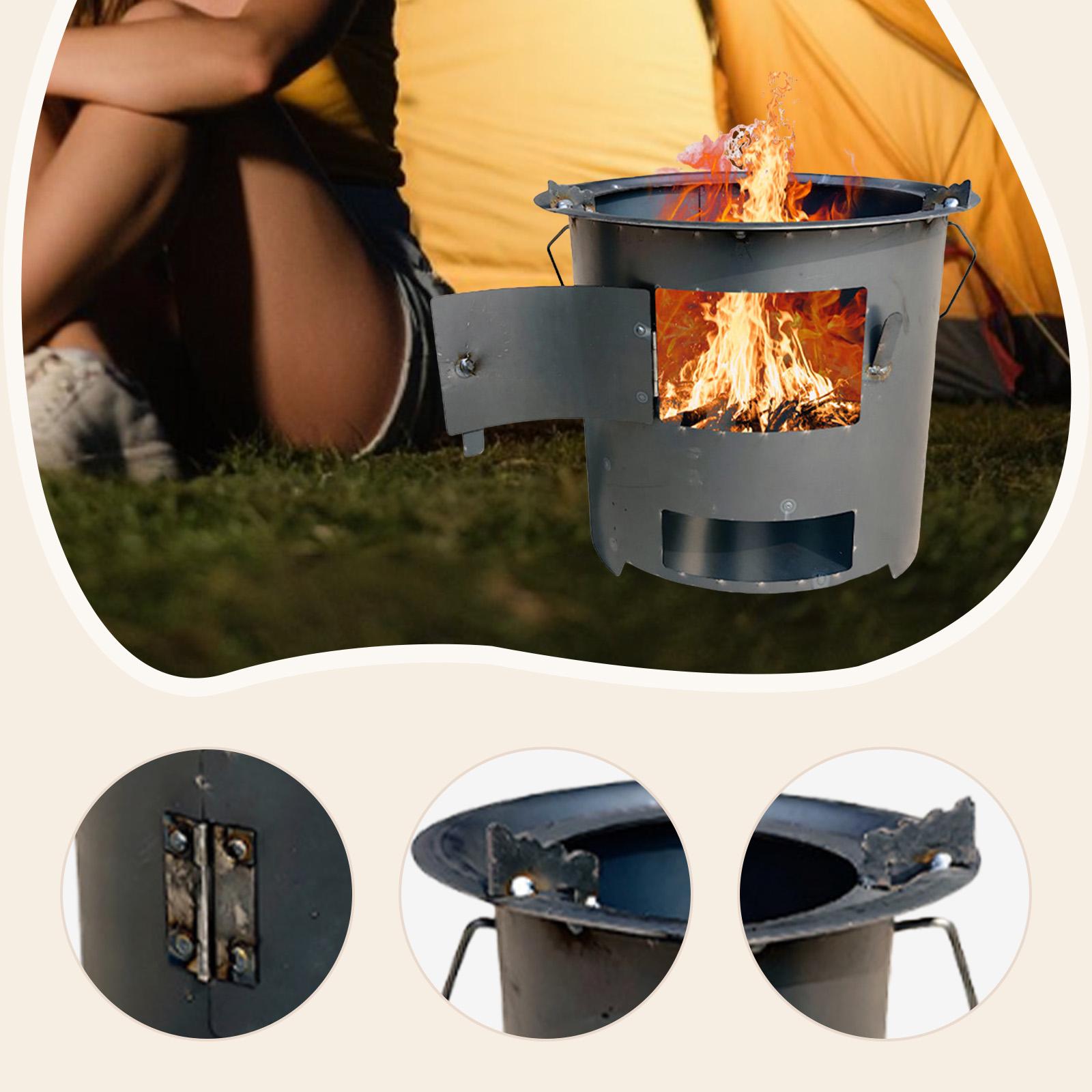 Camping Wood Stove Folding Iro - Camping Cooking Fire Pit 评论和价格