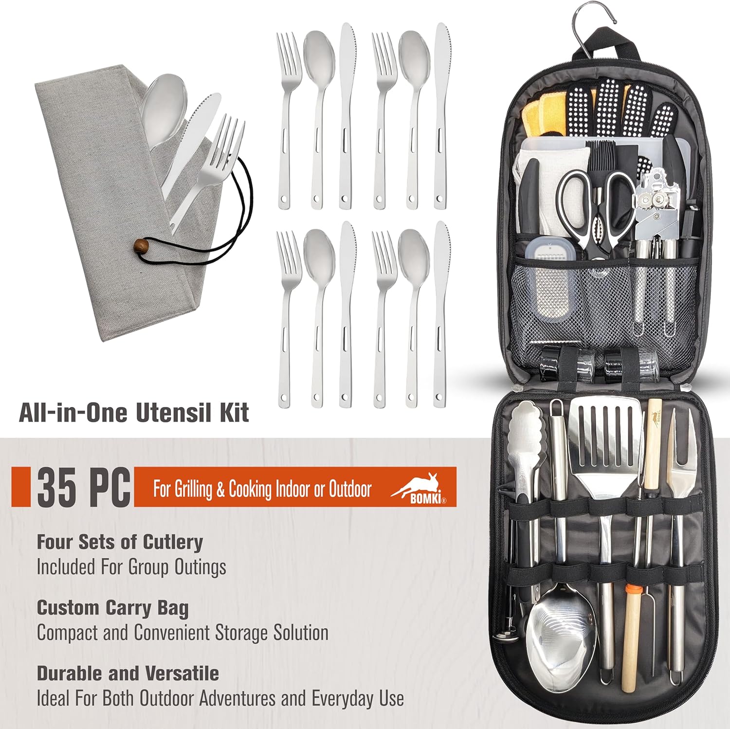Camping BBQ Cooking Utensils S - Camping Cooking Essentials Kit 评论和价格