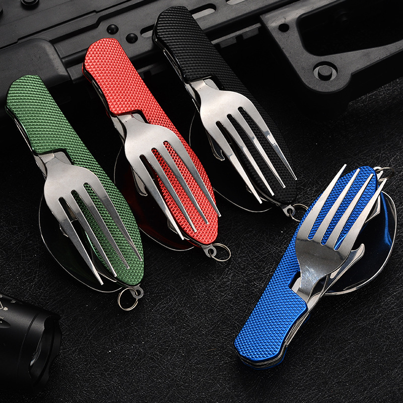 4 in1 Foldable Camping Utensil - Camping Cooking Set Stainless Steel 评论和价格