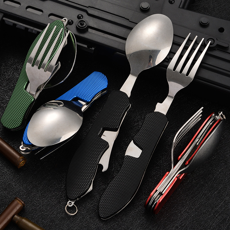 4 in1 Foldable Camping Utensil - Camping Cooking Set Stainless Steel 评论和价格