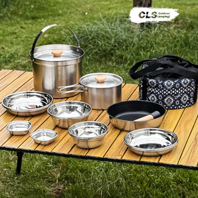 NOBANA&CLS 22PCS Stainless Ste - Camping Cooking Pot Stainless Steel 评论和价格