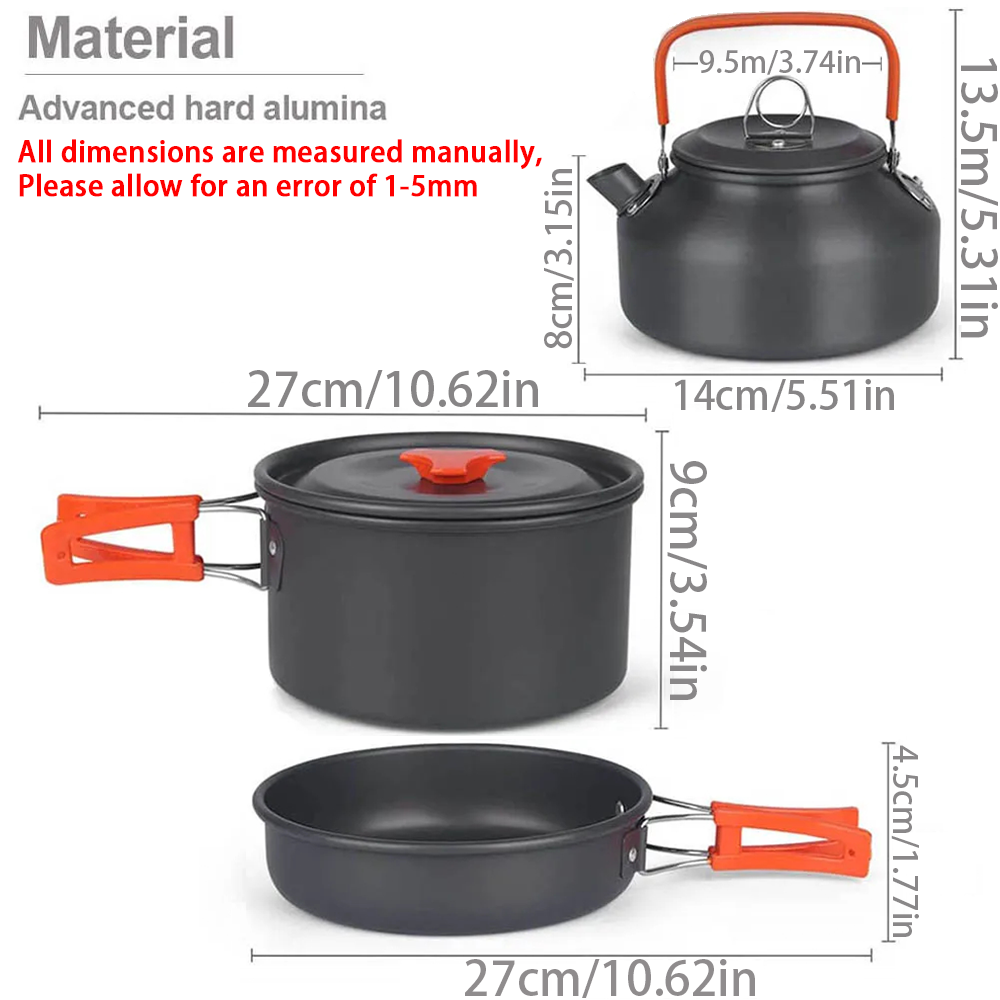 1pcs/1set Camping Cookware Kit - Camping Cooking Unit 评论和价格