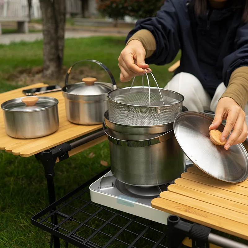 2026 New Outdoor Stainless Ste - Camping Cooking Set Stainless Steel 评论和价格