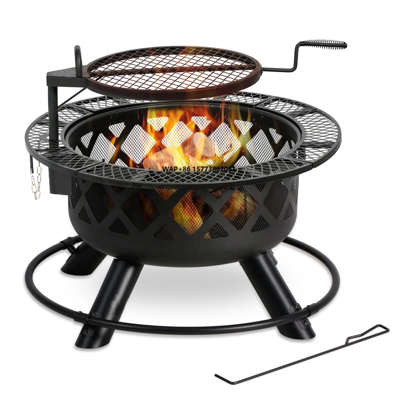 Large Outdoor Wood Burning Fir - Camping Cooking Fire Pit 评论和价格