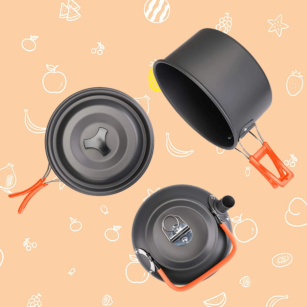 Camping Cookware Kit Kettle Po - Camping Cooking Set Stainless Steel 评论和价格
