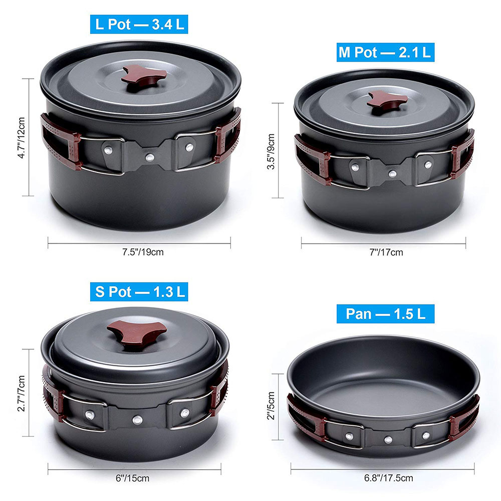 Outdoor Camping Cookware Kit N - Camping Cooking Unit 评论和价格