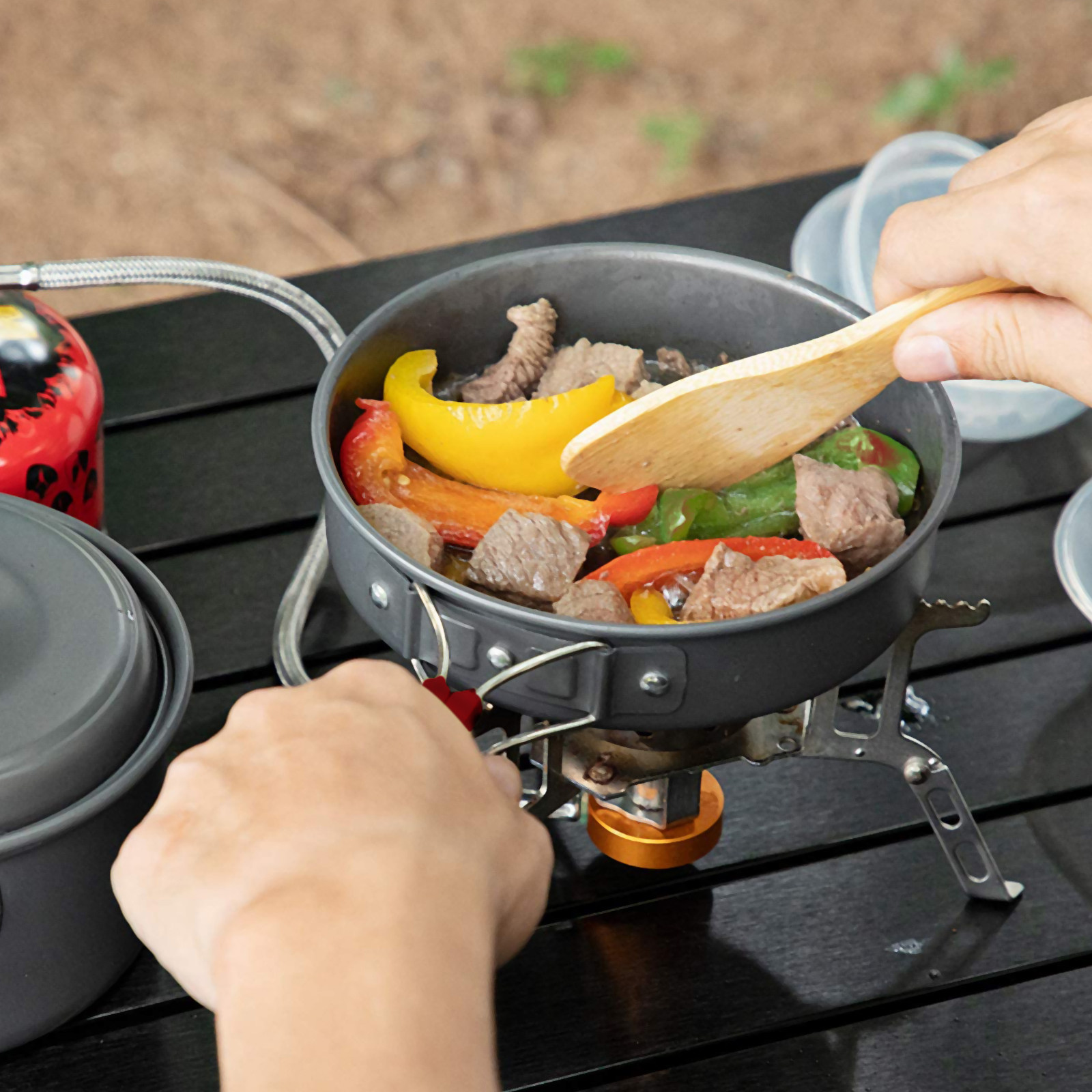 1Set Aluminum Outdoor Cookware - Camping Cooking Essentials Kit 评论和价格