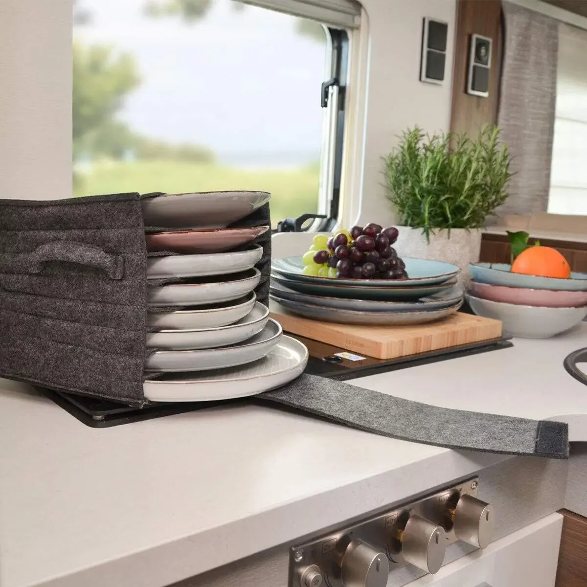 1pc Felt Plate Dish Cup Storag - Camping Cooking Meals 评论和价格