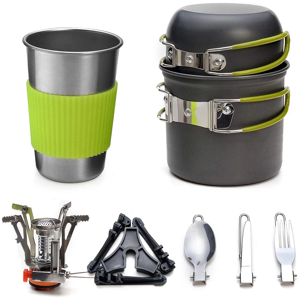 Camping Cookware Kit with Stov - Camping Cooking Unit 评论和价格