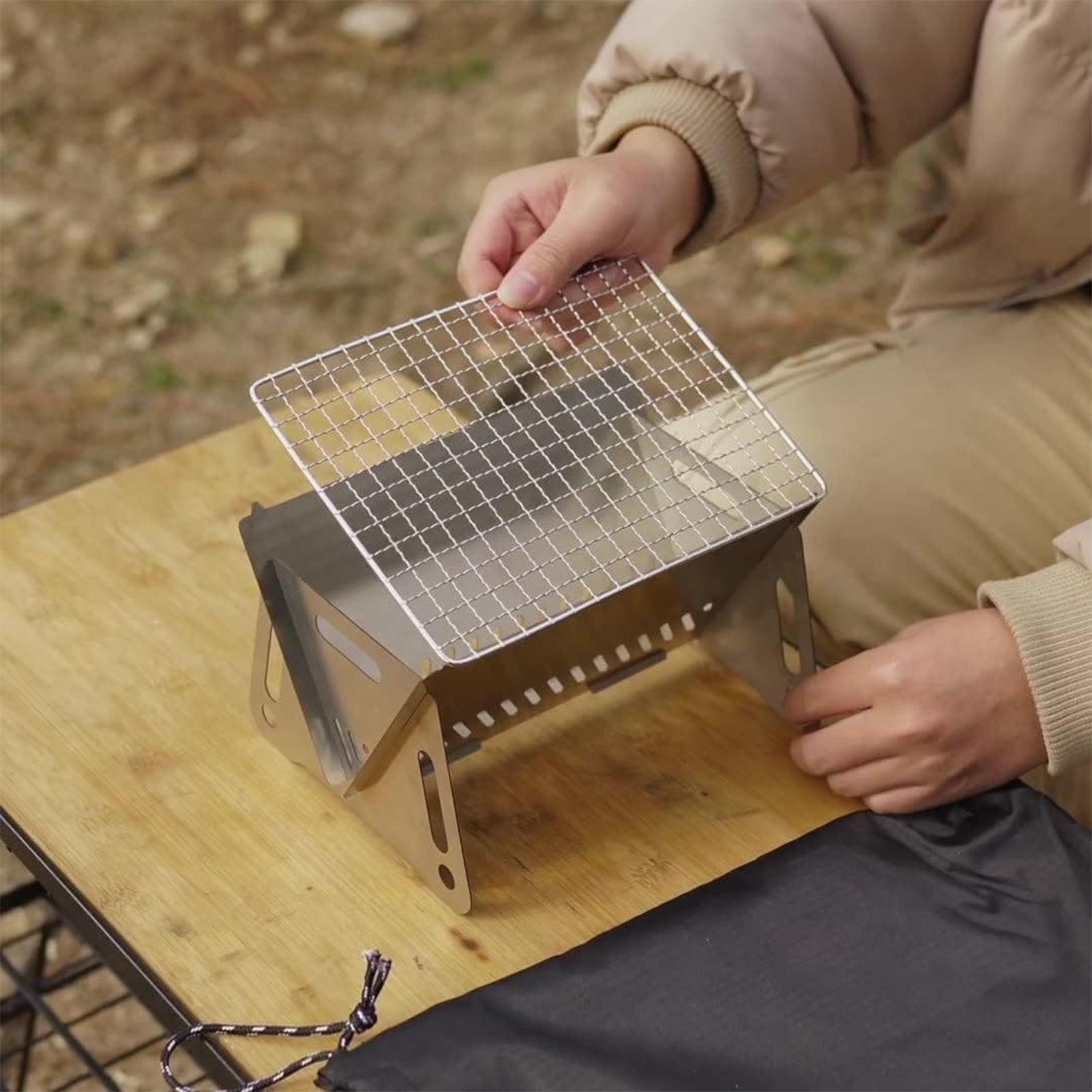 Foldable Portable Charcoal Gri - Camping Cooking Fire Pit 评论和价格