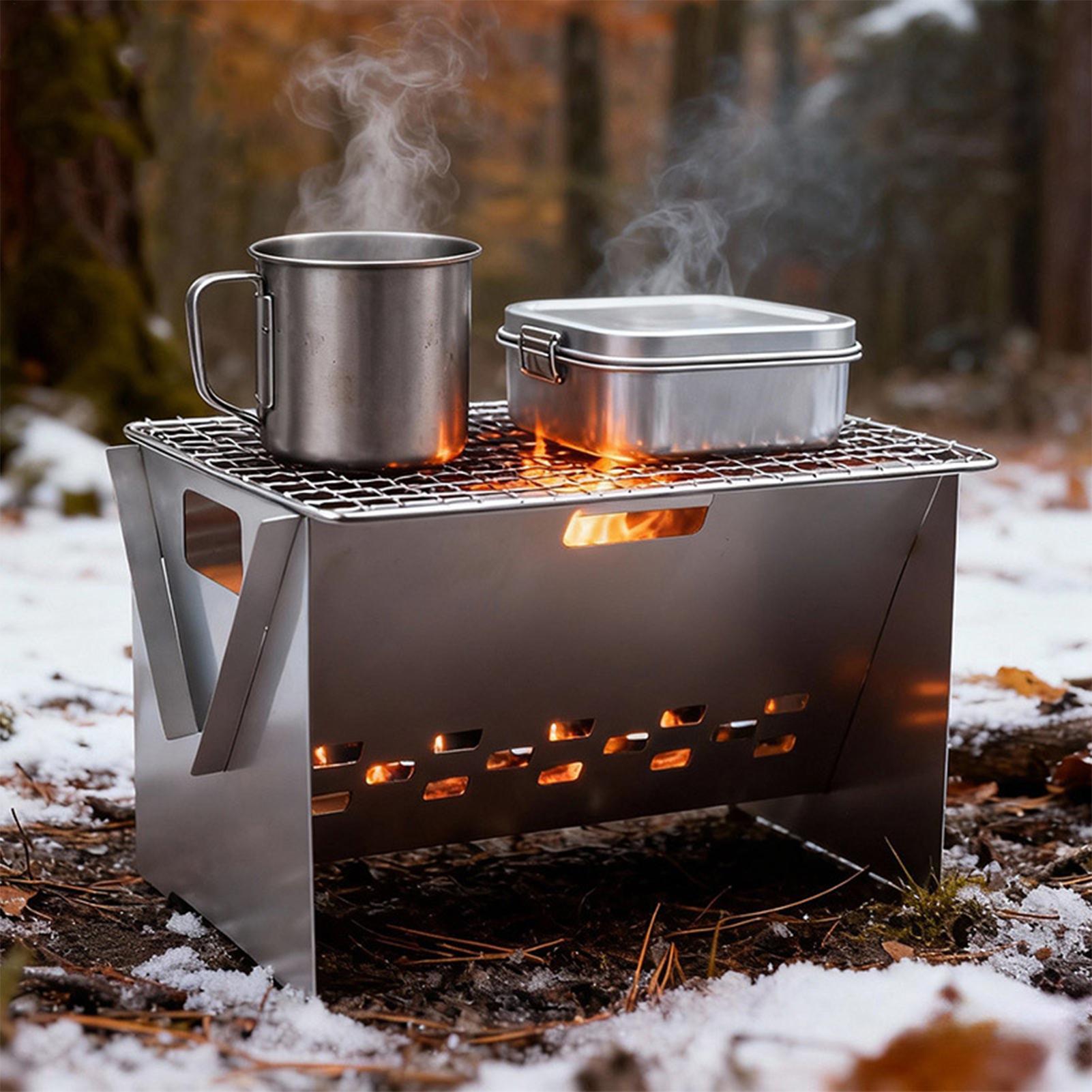 Foldable Portable Charcoal Gri - Camping Cooking Fire Pit 评论和价格